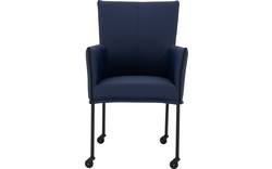 Goossens eetkamerstoel funk blauw leer - 8227236-01